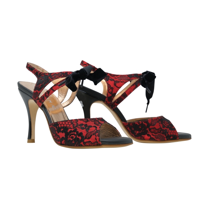 Venice New - red covered in black lace - Image 2