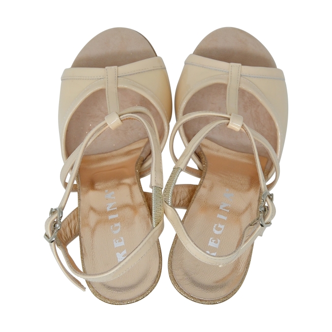 Oriental Pearl - Cream Patent Leather w/ Gold Glittery Heel - Image 5