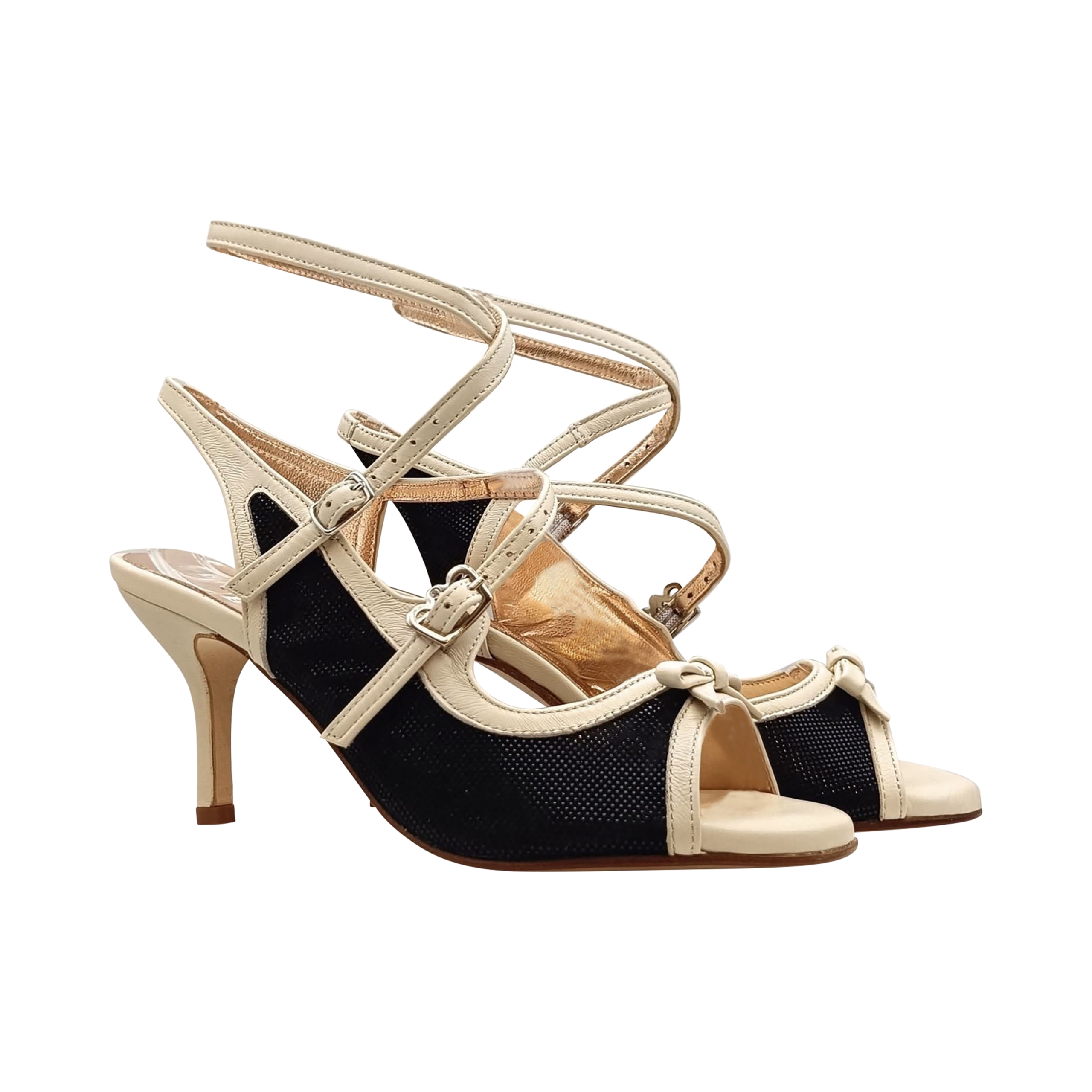Pigalle Bow - black sequence w/ cream outlines - Image 2
